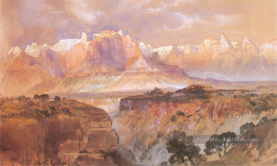 Falaises du Rio Virgin Sud Utah Rocheuses école Thomas Moran Peintures à l'huile